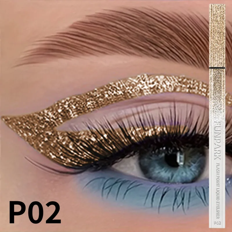 1PC Glitter Liquid Eyeliner Pencil Waterproof Purple Pink Blue Eye Liner Pen Long Lasting Quickily Drying Eyes Makeup For Women — image 8