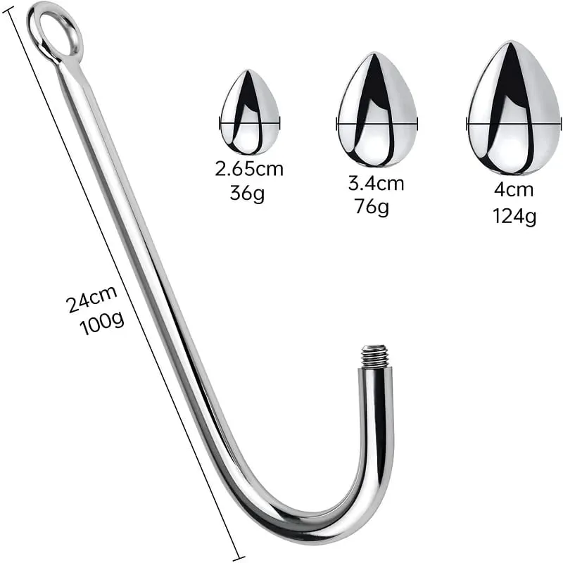 Kecil Menengah Besar 3 Bola Set Logam Anal Kait Manik-manik Kepala Butt Plug Dilator Pijat Prostat Masukkan Mainan Seks Bdsm untuk Pria — image 10