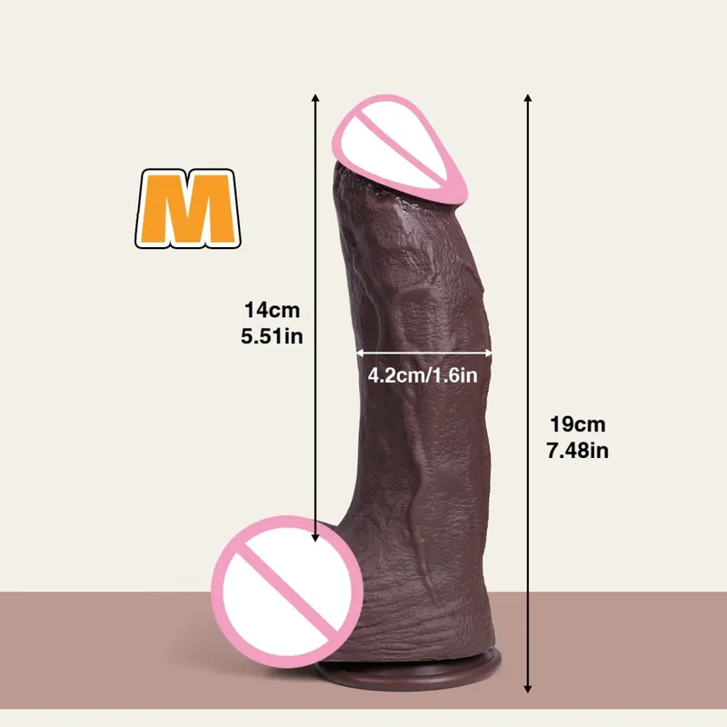 Huge Realistic Dildo Double Layer Silicone Penis Soft Big Cock 2 Colors 4 Sizes For Women Masturbation Sex Toys Adult supplies — image 8
