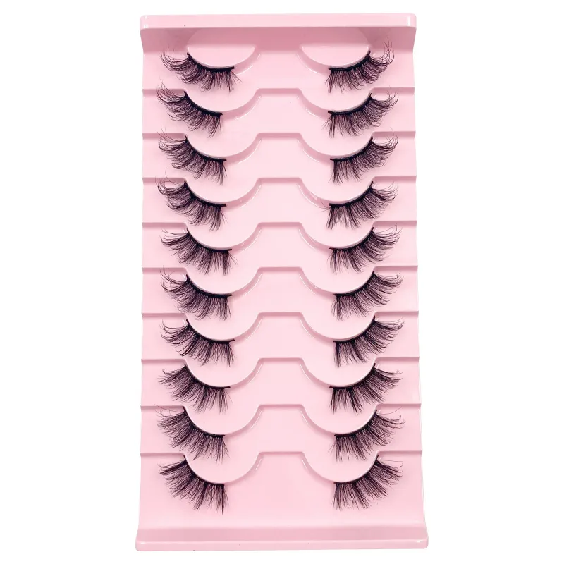 3D Cat Eye Lashes Half Eyelashes 10Pairs Half Lashes Natural Clear Stem False Eyelash Extension Makeup Faux Cils maquiag — image 18