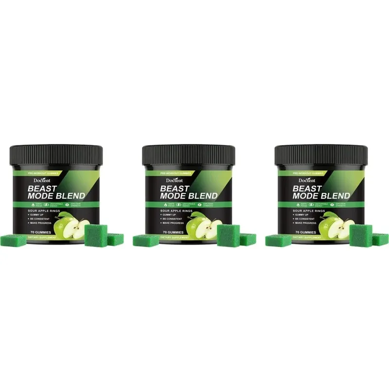 Pre Workout Energy Gummies with Caffeine Taurine Rhodiola Rosea CoQ10 & B Vitamins Supports Workout Focus Energy Strength 70 Ct — image 9