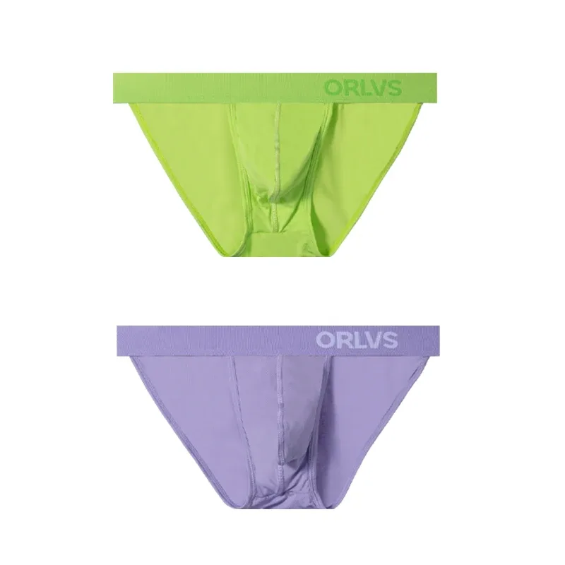 1PCS Men's Modal Ultra-Thin Barely-There Briefs U Convex Pouch Bright Solid Color Elastic Waistband Breathable Daily Underwear