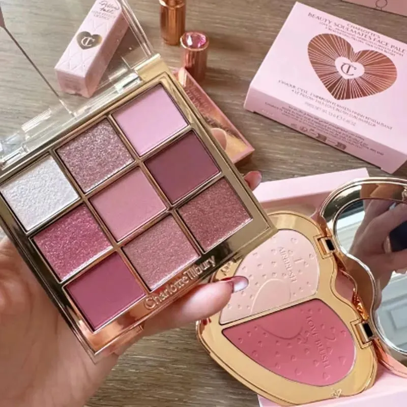 Nuevo CT naturaleza fácil de colorear paisaje estético sombra de ojos Starlight rosa luz suave disco Bicolor dos colores corazón rubor cosméticos — image 1