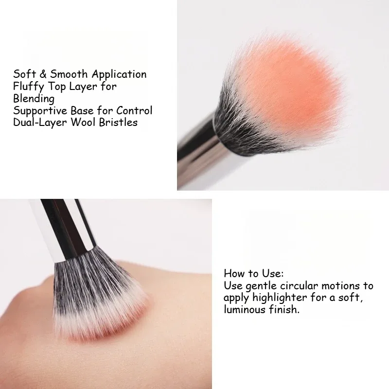 2 PCS Multitask Makeup Brush Professional Blush Contour Brush Soft Synthetic Fiber Make Up Brushes — image 3