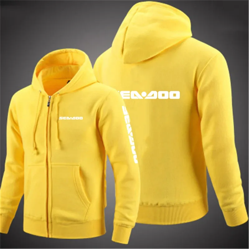 Sea Doo Seadoo Moto 2023 Men New Long Sleeves Cotton Solid Color Zipper Couples Hoodies Custom Sweatshirt Fashionable tops — image 3