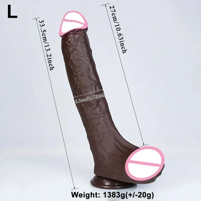 Realistic Soft Big Black Dildo Double Silicone Suction Cup Penis Female Vaginal Masturbation Cock Woman Man Anal Adult Sex Toy