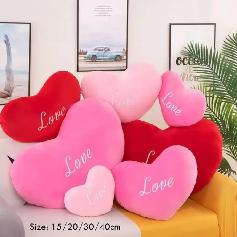New Heart Shape Heart Plush Pillow Pink Color Red Color Soft Pillow Valentines gift Stuffed Pillow for Birthday