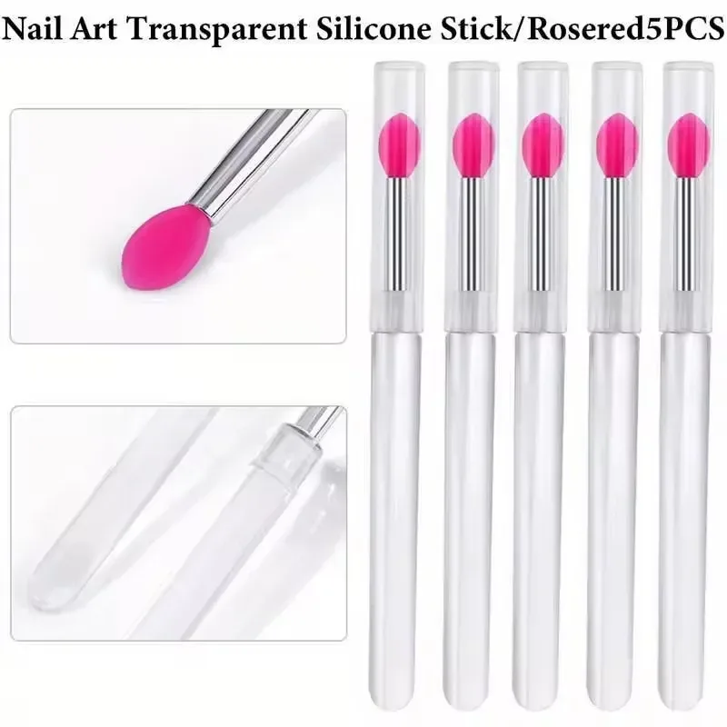 3/5/10PCS Portable Silicone Lip Brush With Cover Soft Multifunctional Lip Balm Applicator Lipstick Lipgloss Makeup Brushes — image 15