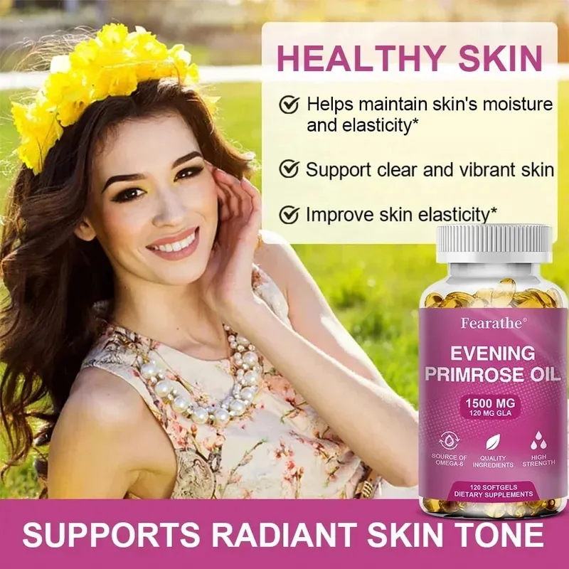 Evening Primrose Oil Supplement Capsules 1500 Mg * 120 Capsules - Supports Hormonal Balance — image 3