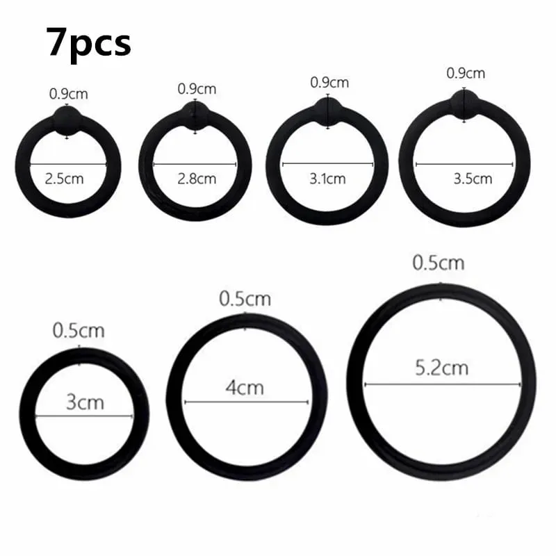cheap 3/4/6/7/8 pcs Penis Rings Cock Rings Silicone Beaded Time Lasting Erection Sex Toys for Men Adult sex Games