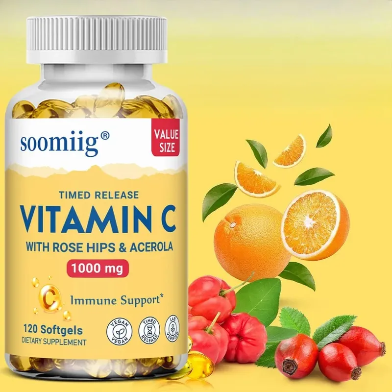 Vitamin C Capsules 1000mg - Immune Support Cellular Energy Production Improve Skin Brightening Skin Teeth & Heart Health — image 2