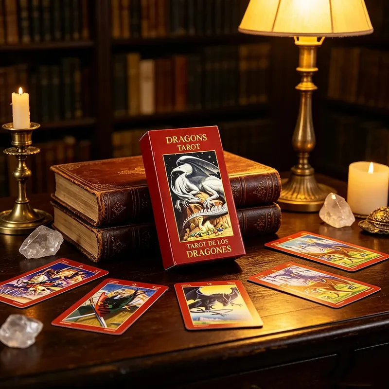 Dragons Tarot Cards 78 Tarot Deck Mythical Dragon Art Divination Board Game Spiritual Guidance Cards for Tarot Collectors — image 2