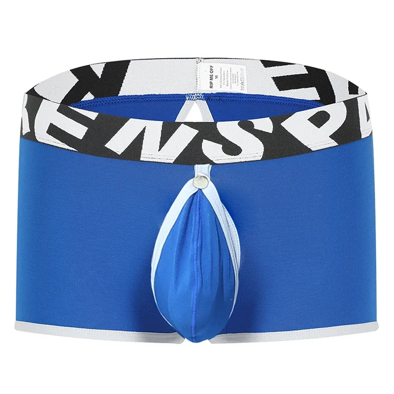 Mens Sexy Boxer Underwear Open Back Underpants Removable U Convex Pouch Panties Middle Waist Knickers — image 7