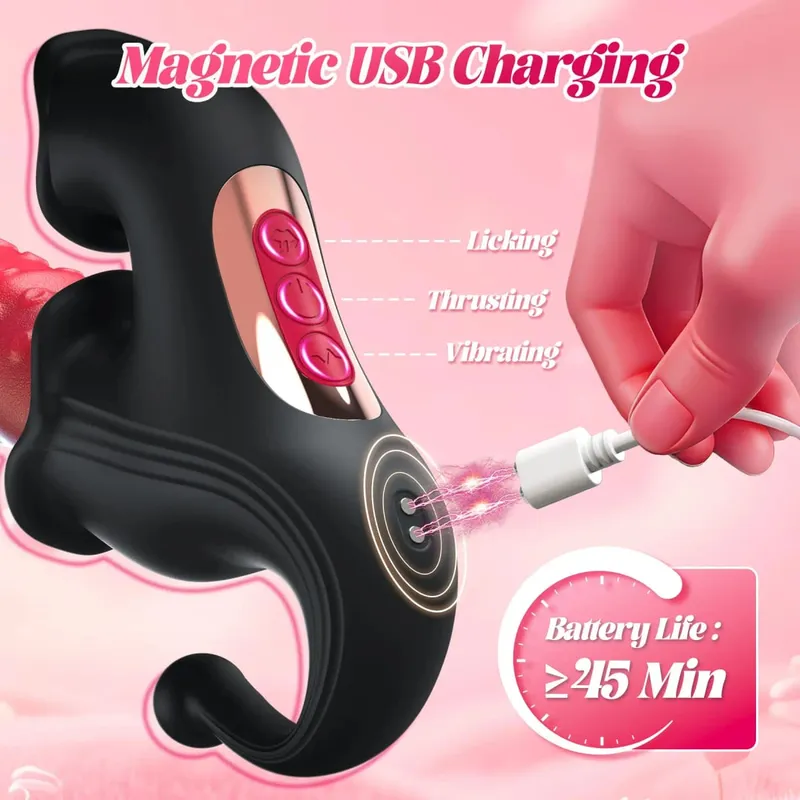 Powerful Thrusting Licking Vibrator G Spot Clitoris Stimulator Vibrating Vaginal Massager Adult Sex Toy for Women Couples