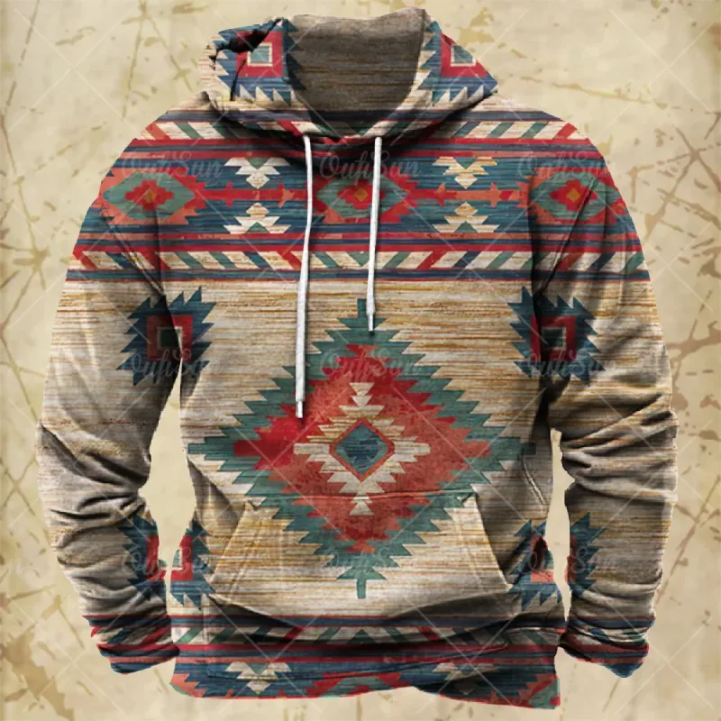 Vintage Hoodie For Men Harajuku 3D Print Autumn Long Sleeve Sweatshirts Oversized Y2k Clothing Men's Hoodies Fashion Streetwear