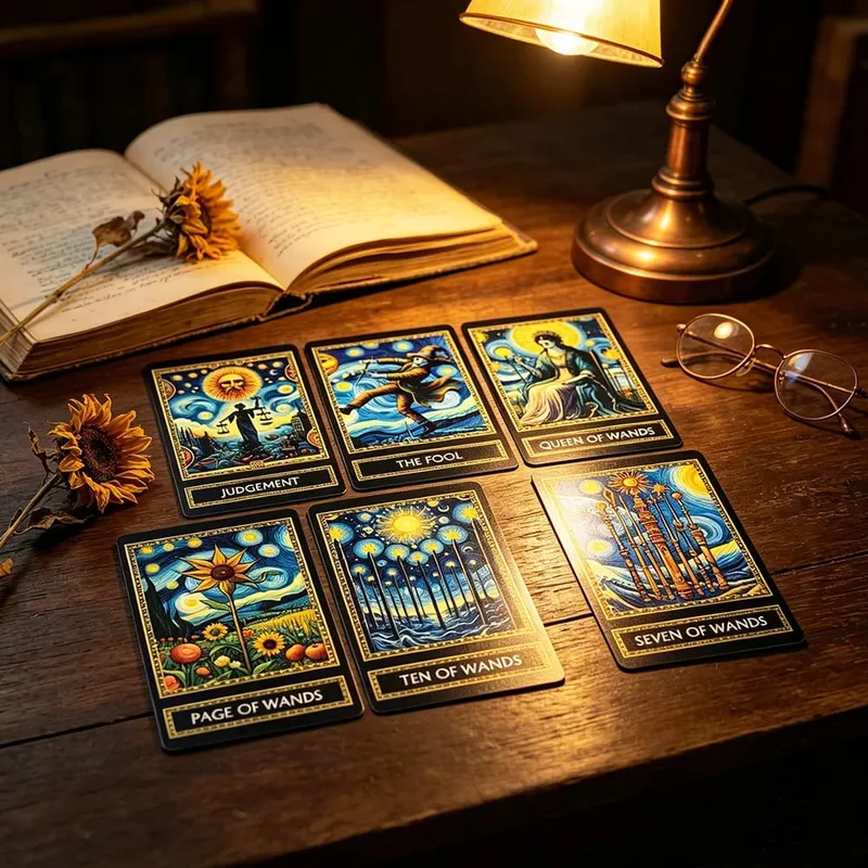 Van Gogh Tarot Cards 78 Post-Impressionist Painting Style Tarot Cards English Version Fortune Telling Divination Board Game Card — image 5
