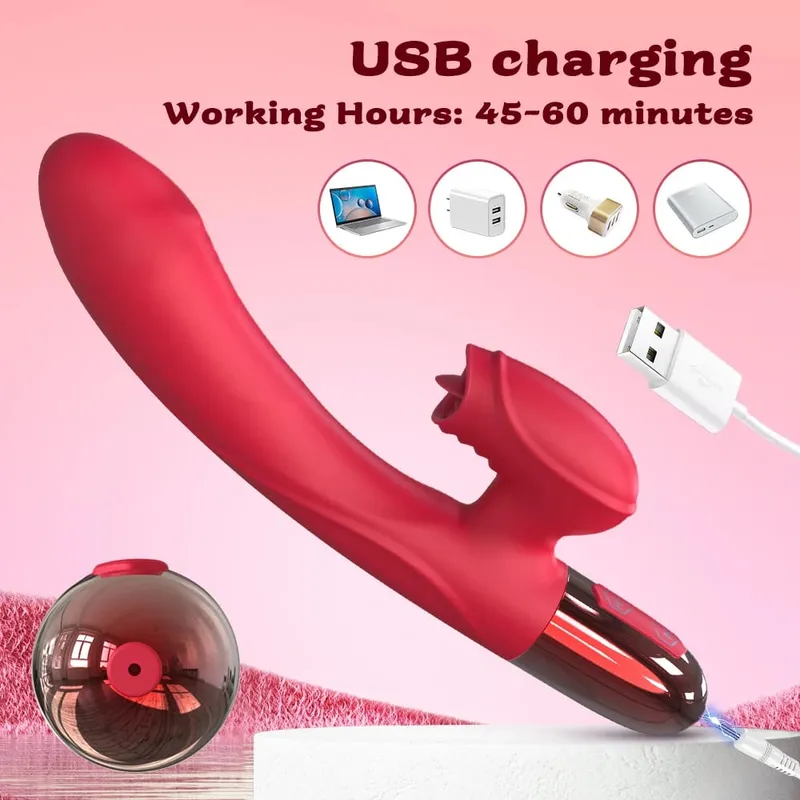 G-spot Vibrator for Women Clit Nipple Licking Clitoris Stimulator Adult Goods Sex Toys for Woman Couple Female Masturbation