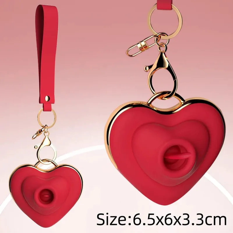 Sex Toys Mini Portable Heart-Shaped Tongue Licking Sucking Massager Powerful G-Spot Clitoral Nipple Stimulator Adult Toy for Women — image 7