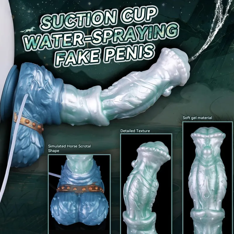 Large Squirting Horse Dildo Silicone Anal Plug Female Masturbator Prostate Massager Long Penis Adult Sex Toys for Women Men — image 2