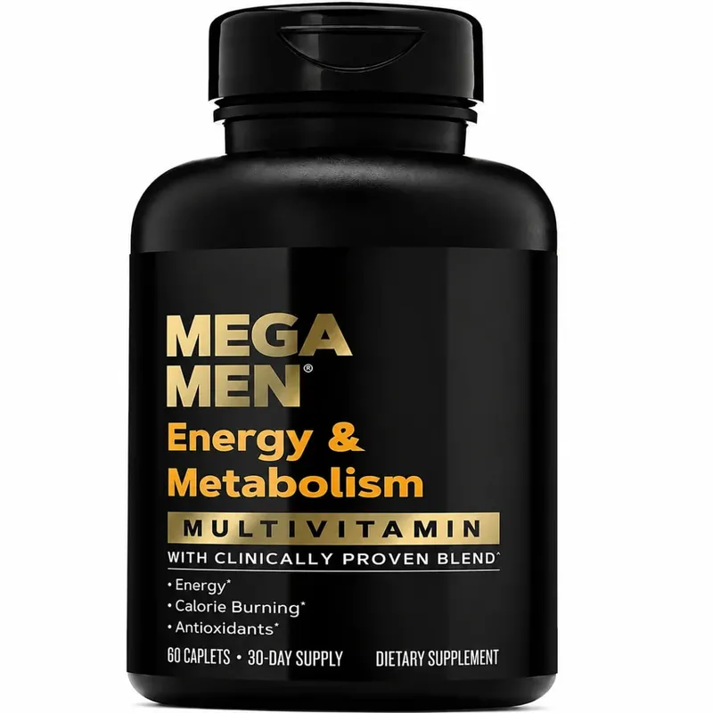 Mega Men Energy & Metabolism Multivitamin Caplets with Lutein Lycopene Zeaxanthin Antioxidants Vitamins Minerals 60 Caplets