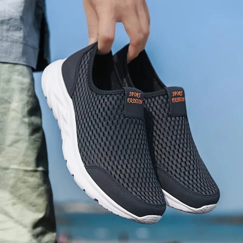 Men Shoes Sneakers Brand Man Casual Flats Shoes Loafers Slip on Male Mesh Big Size 48 Breathable Spring Autumn Summer 2026 New — image 1
