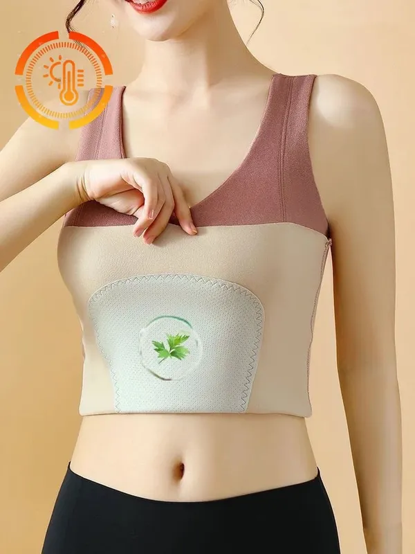 Winter Fleece Thermal Vest for Women Thickened Thermo Lingerie Seamless Soft Warm Inner Wear Female Undershirt With Bra Padded — image 5