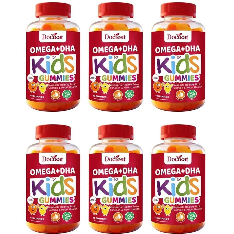 Docteat Omega+DHA Kids Gummies with DHA From Algae Vitamin C and Chia Oil Omega-3 6 9 for Brain & Vision Support 60 Gummies — image 12
