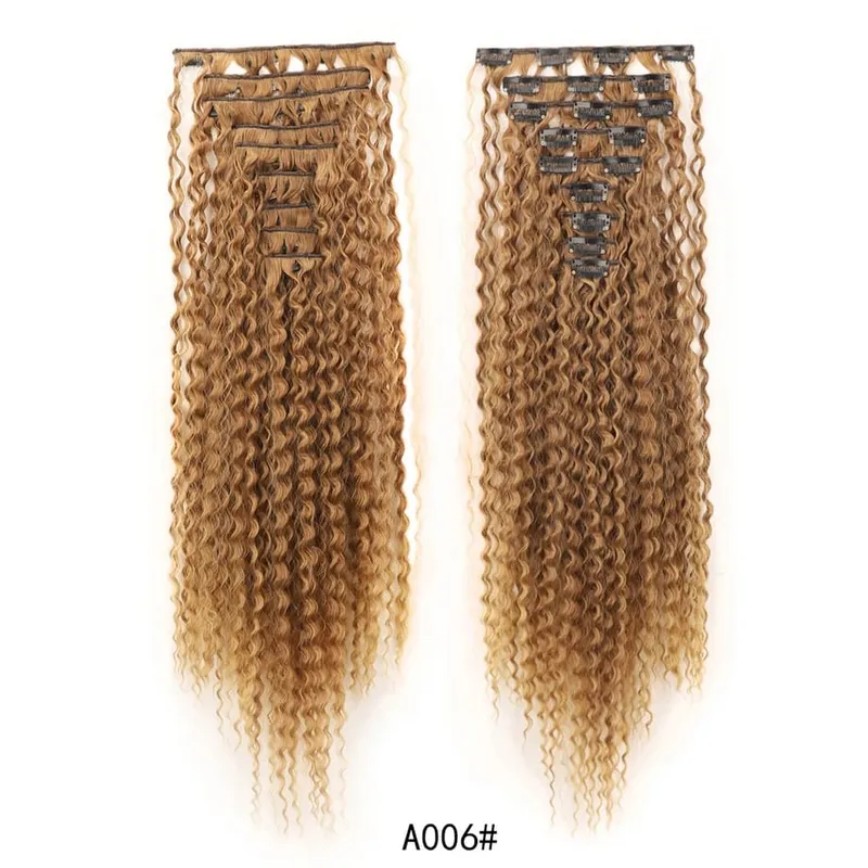 9pcs Clip in Hair Extensions 22 Inch Curly Wavy Hair Extension Loose Long Soft Synthetic Hairpieces for Women Daily Hairstyle — image 13