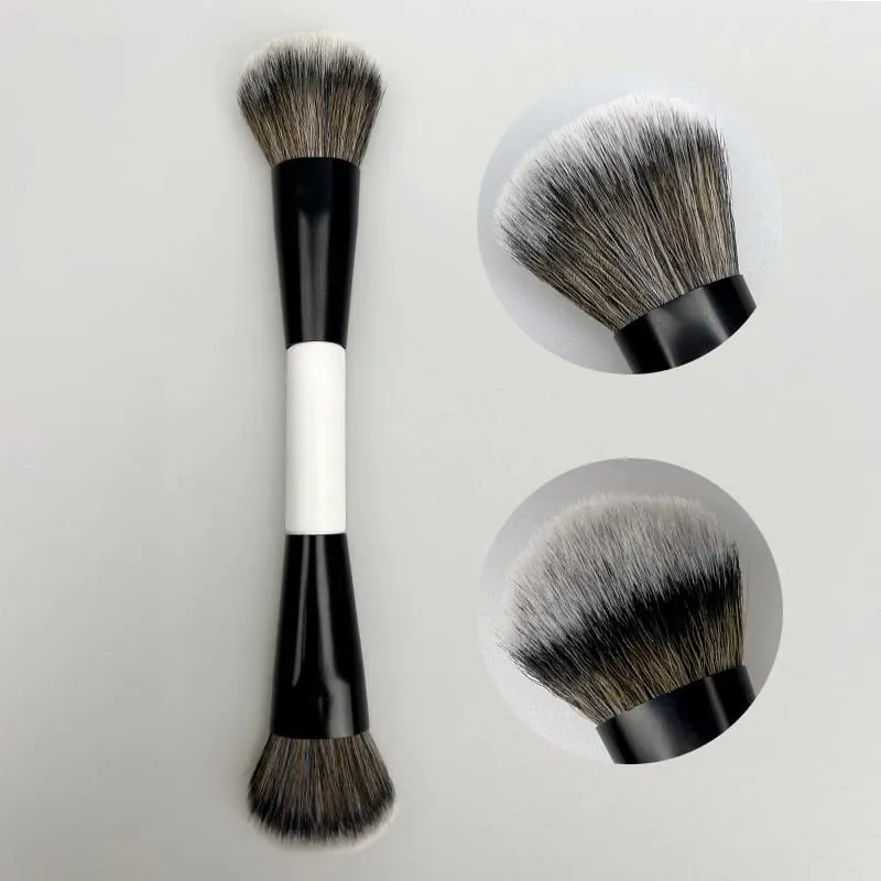 1pc Double Ended Angled Foundation Makeup Brushes Multifunctional Blush Make Up Brush Wood Handle Cosmetic Tool Mari F4 — image 1