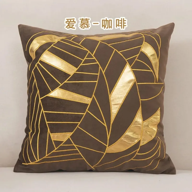 Luxury Blue Velvet Bronzing Cushion Cover 45x45cm Soft Decorative Throw Pillow Case for Bedroom Home — image 7