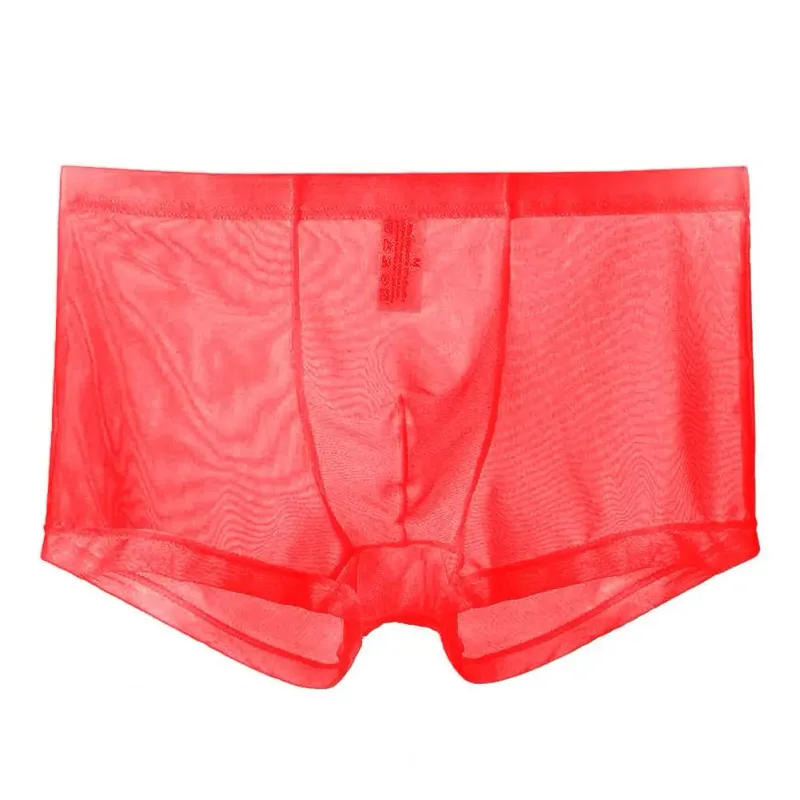 Mga Transparent na Boxer para sa Mga Lalaki na See Through Panlalaking Panloob na Sexy Mesh Low Waist Ice Silk Manipis na Nakakapalamig na Panti ng Lalaki na Panloob na Panloob — image 30