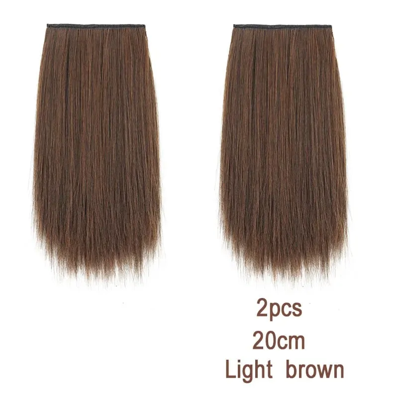 2pcs Synthetic Overhead Hair Clip Style Hair Invisible Extension Increases Hair Volume Hair The Top of Hairpiece for Women — image 13