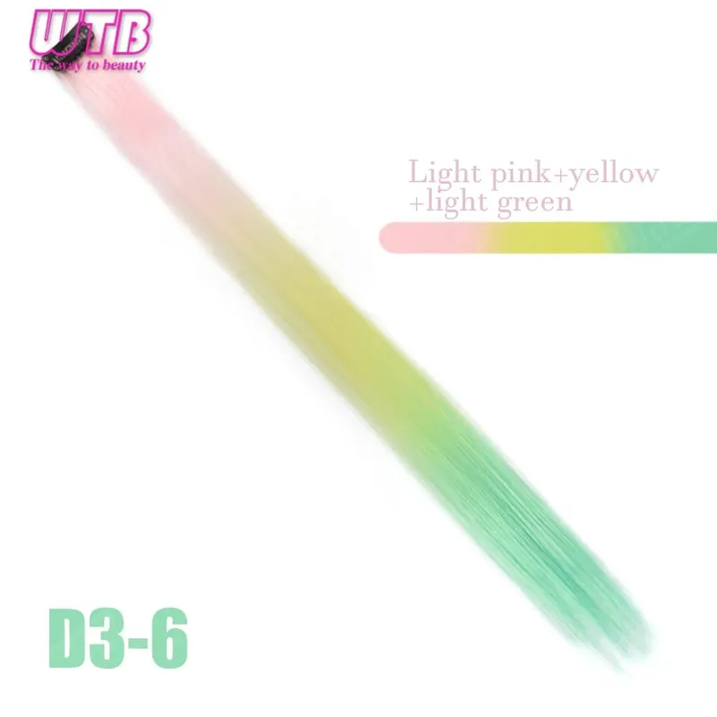 WTB Colored Synthetic Hair Extensions BB Clip Style Gradient Color Hair Extensions Suitable for Women's Daily Wear and Holidays — image 12