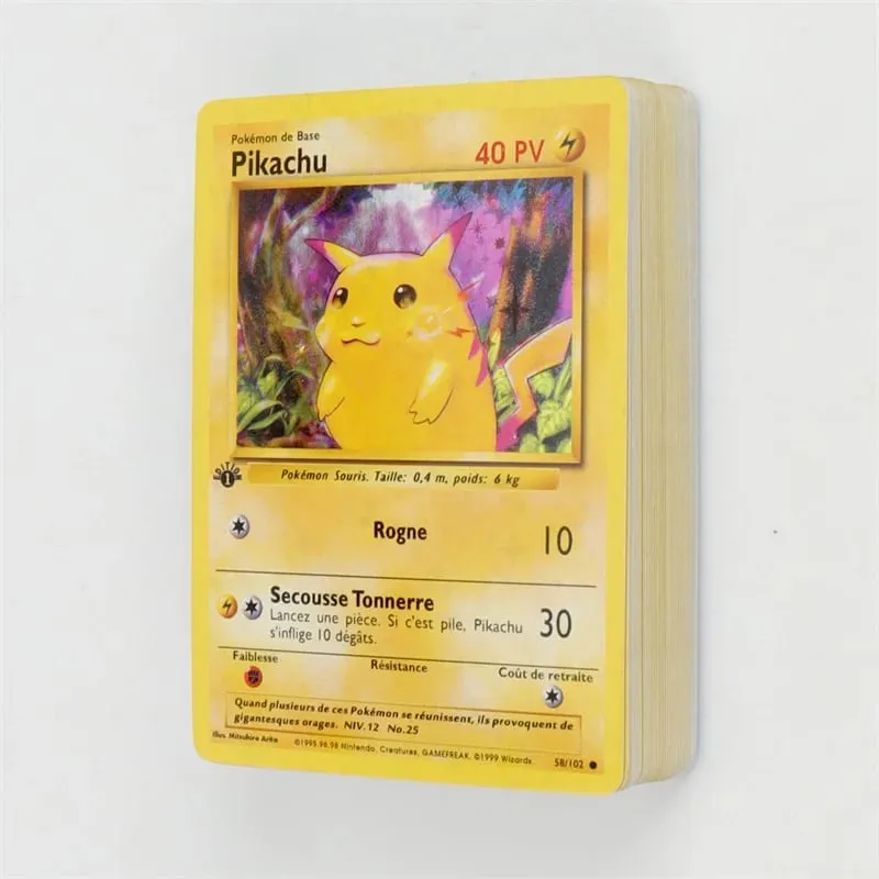 French Version 1996 Year 1st Edition Pokémon card Charizard Pikachu Mewtwo Blastoise Collecting card toys 151Pcs boxed — image 5