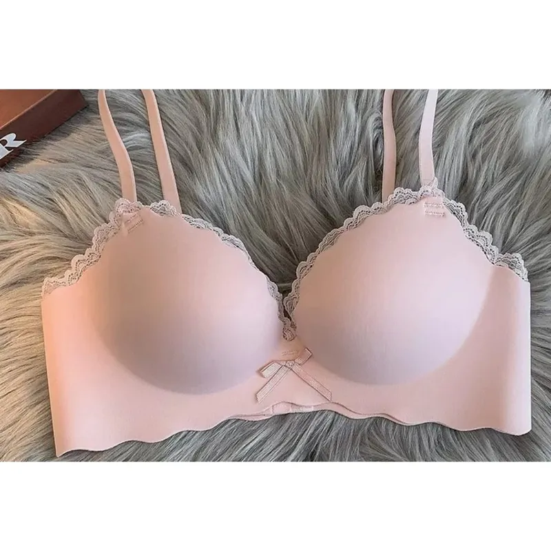 セクシーWomen Wireless Seamless Bra Set One‑Piece Push‑Up Brassiere Small Bust Side Support Anti‑Sag Soft Ladies Intimates Lingerie