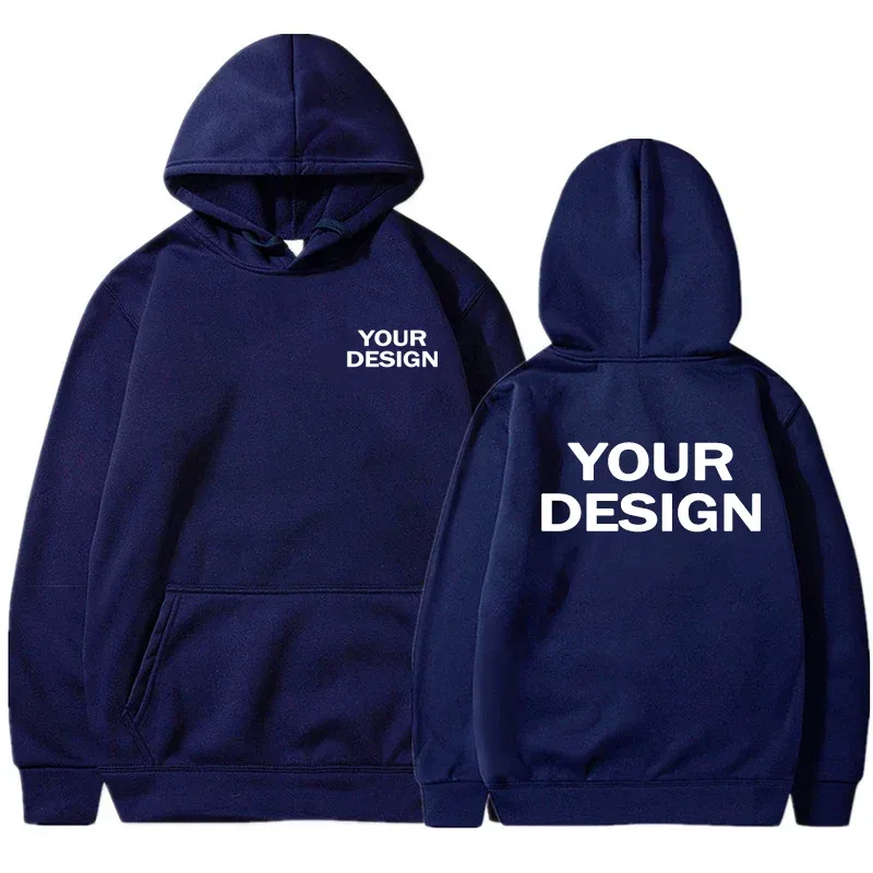 Customized printed men's and women's hoodies, loose casual solid color hoodies, personalized street long sleeved sweatshirts