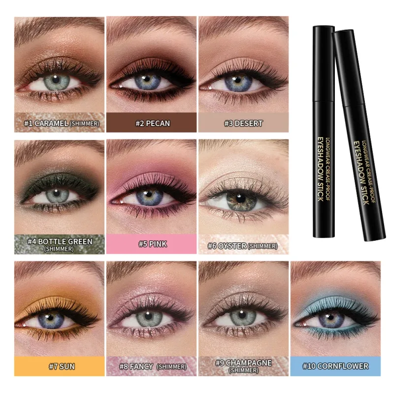 Eyeshadow Liner Sticks Matte & Shimmer Waterproof Metallic Glitter Eye Shadow Highlighter Pencil Eyeshadow Natural Cosmetics — image 3