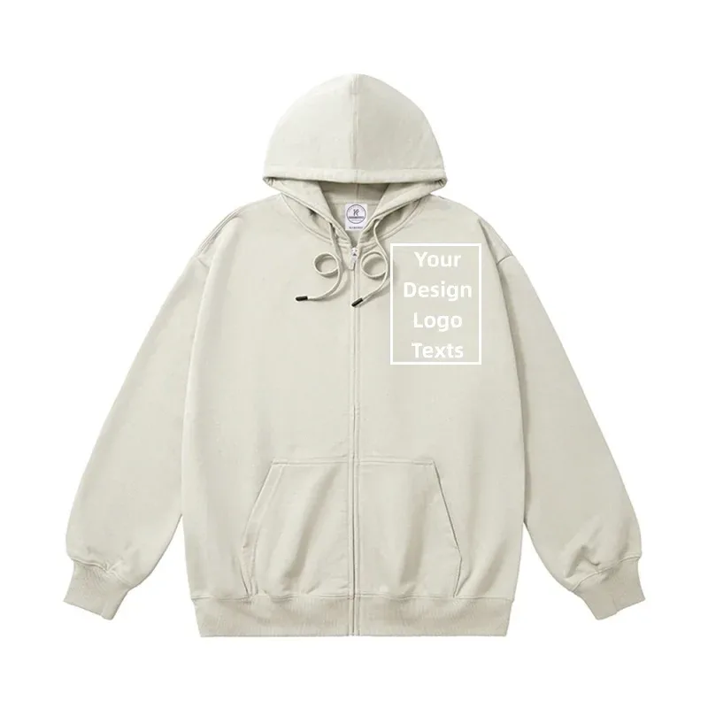 Customized Logo Zipper Hoodies Autumn Winter Fashion Embroidery Company Printed Sweatshirts Men Women Personality Hoody Pullover — image 12