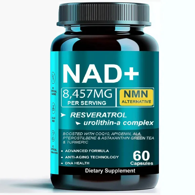 NAD Supplement 8457mg Plus for Energy Focus Skin & Anti-Aging Support - NMN Alternative Liposomal + Green Tea 60 Capsules