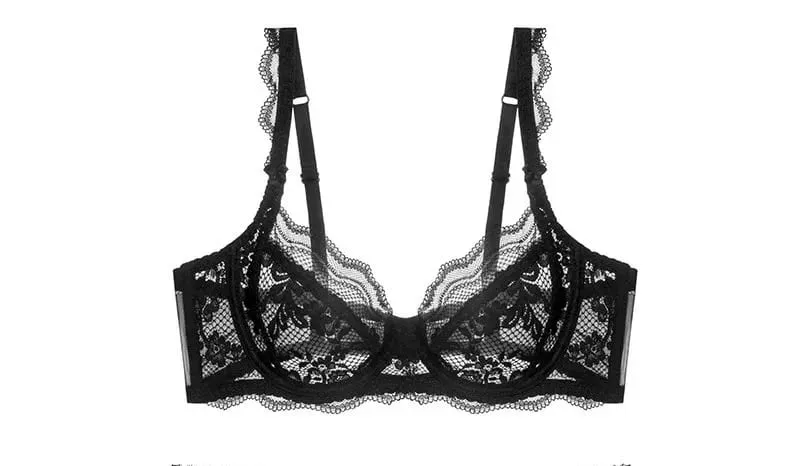Fashion Ladies Ultra Thin Lace Lingerie Set Victorian Style Soft Underwire Push Up Gather Lift Unpadded Breathable Wear — image 12