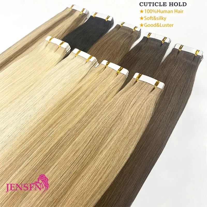 Tape In Hair Extension 100% Real Human Hair Straight Hair Seamless Invisible Skin Weft Remy Tape Ins Brown Blonde Womem — image 5