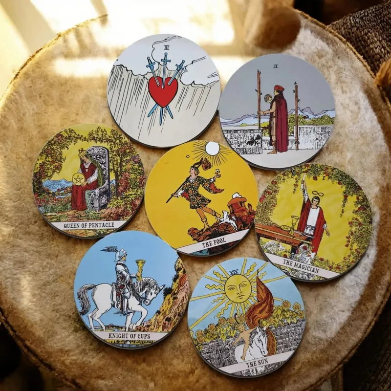 Circular Tarot Cards Deck Include 78 Round Cards & Paper Guidebook in Rigid Box Wait Tarot Deck A Journey Begins for Beginners — image 3