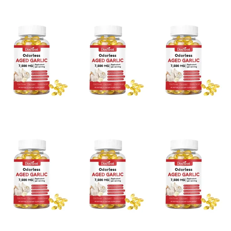 Odorless Aged Garlic Extract 7500mg Equivalent 60 Softgels - Immune Support Heart Health Antioxidant Supplement for Adults — image 11