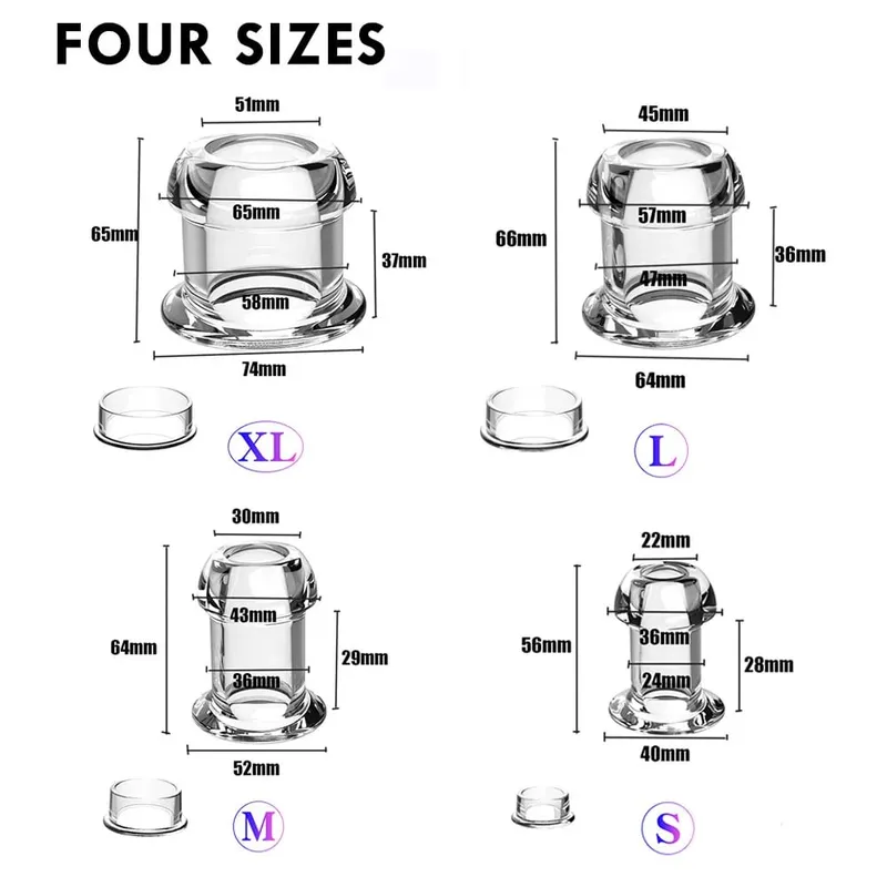 Hollow Speculum Peeking Anal Beads Vagina Butt Plug Ass Expander Tunnel Transparent Anus Dilation BDSM Sex Toy for Gay Couples — image 4