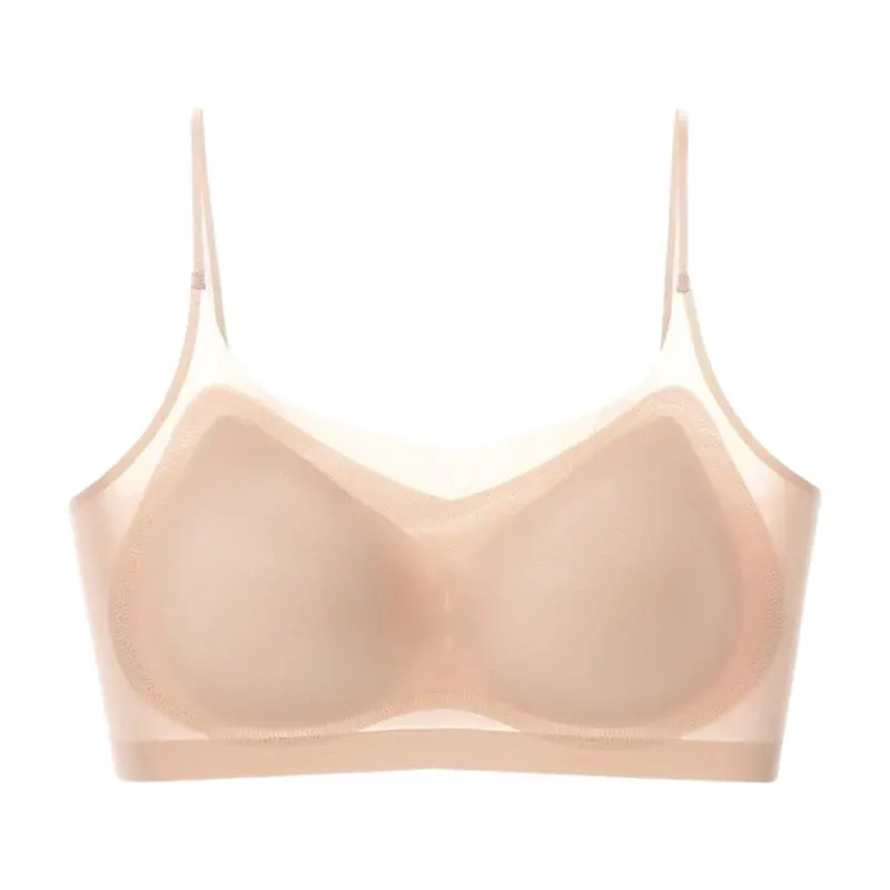 2026 Ultra-Thin Breathable Ice Silk Bra Lingerie Women'S Seamless Back Halter Vest Wraps Small Breasts Sexy And Comfortable Top — image 9