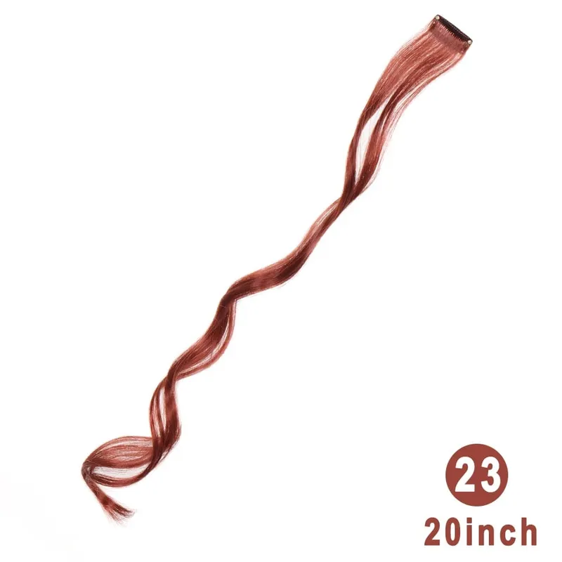 22 Inch Wavy Clip In Hair Extensions Double Weft BB Clip Synthetic Hair No Tangle No Shedding for Women Daily Party Cosplay — image 8