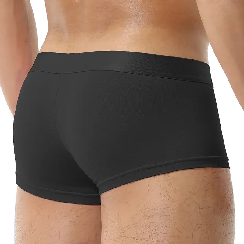 1Pcs Open Front Underwear Men Ice Silk Sexy Men's Boxer Shorts Panties Breathable Pouch Bulge Underpants Male