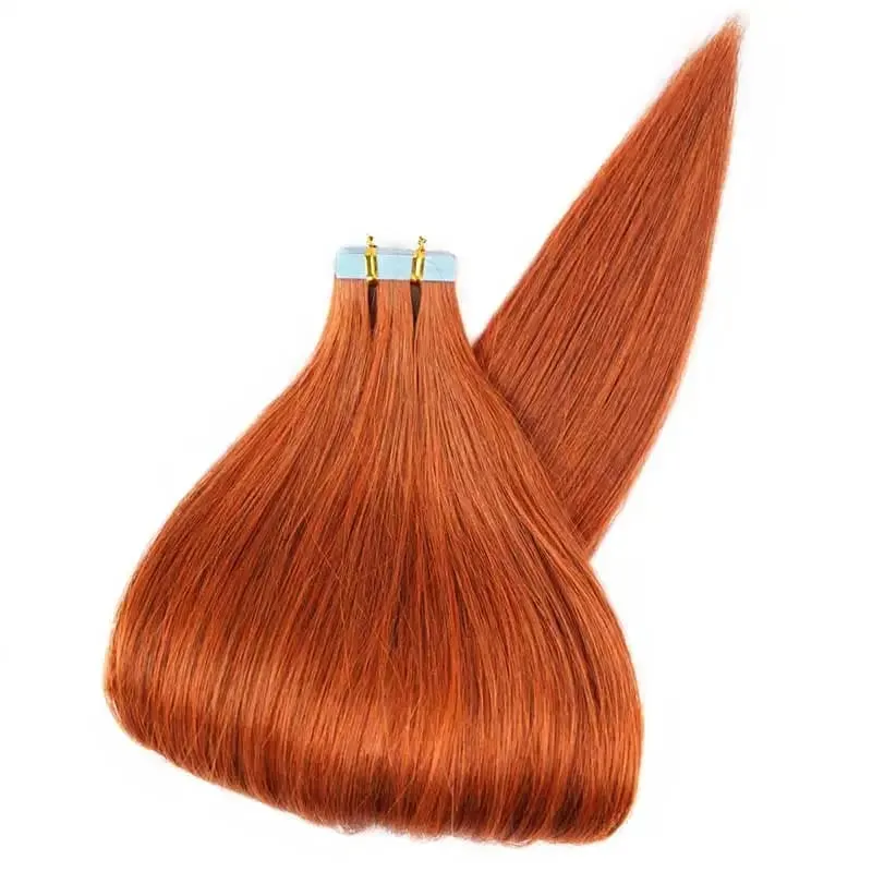 Doreen Copper Red Tape In Human Hair Extensions 16 to 22 Inch 50g/set PU Seamless Skin Weft 350# Colored Hair Extensions Tape in