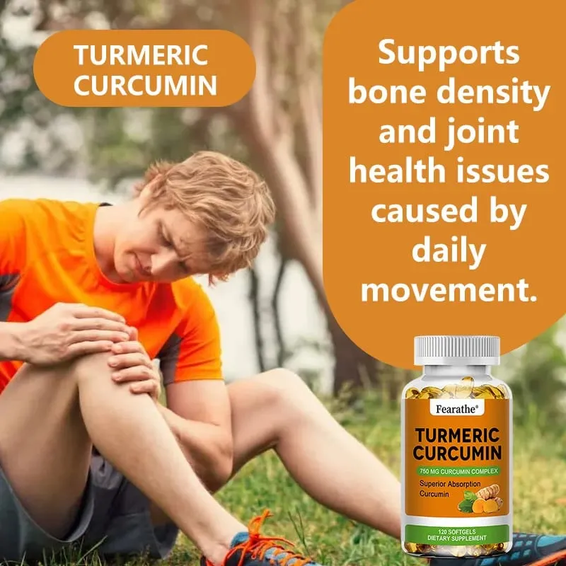 Organic Turmeric Curcumin Capsules - 750 Mg Highest Potency Curcumin Complex for Cardiovascular Bone Muscle Brain Health — image 5
