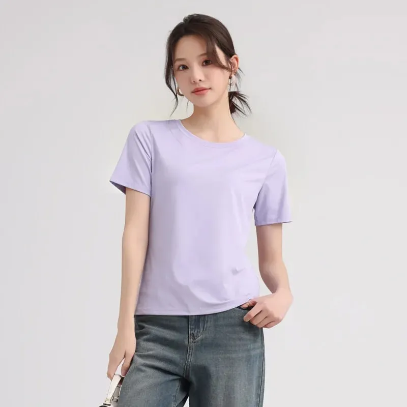 Outdoor Lightweight Quick-Dry Sports Shirt: Summer Cooling Quick-Dry T-Shir Women Round-Neck Loose-Fit Short Sleeve Sports — image 5